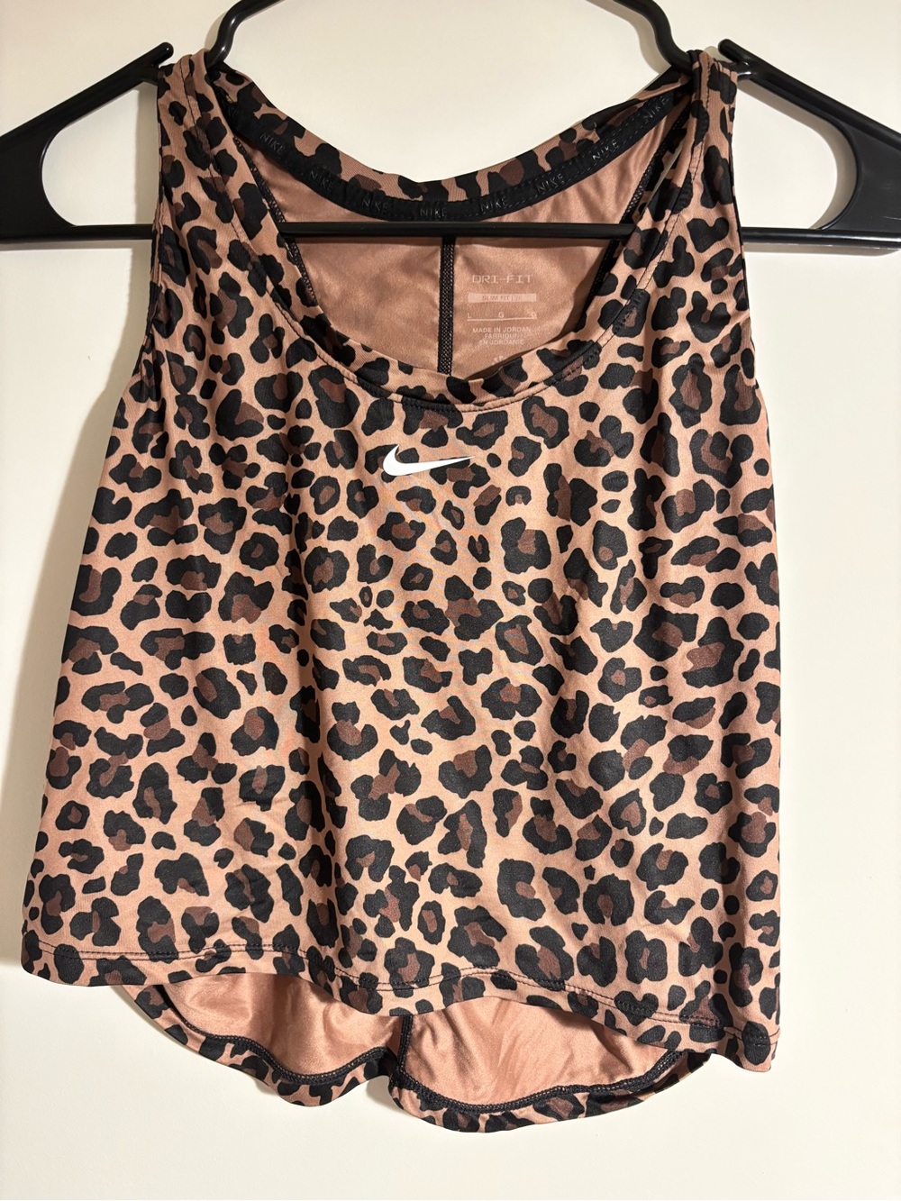 Nike Women's Leopard Print Tank Top - Tan/Black